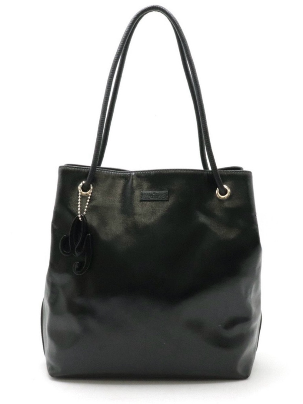 Gucci Black Coated Canvas Shoulder Tote with Charm